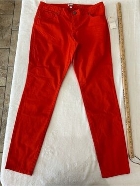 Bright Redish Orange Women's Skinny Jeans - Stretch Fit